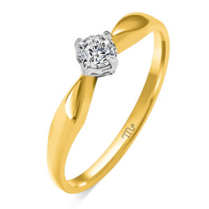 Złoty pierścionek zaręczynowy diament syntetyczny pr. 585