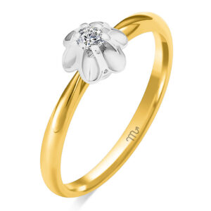 Złoty pierścionek zaręczynowy diament syntetyczny pr. 585