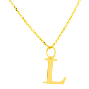 Komplet łańcuszek + złota zawieszka literka L