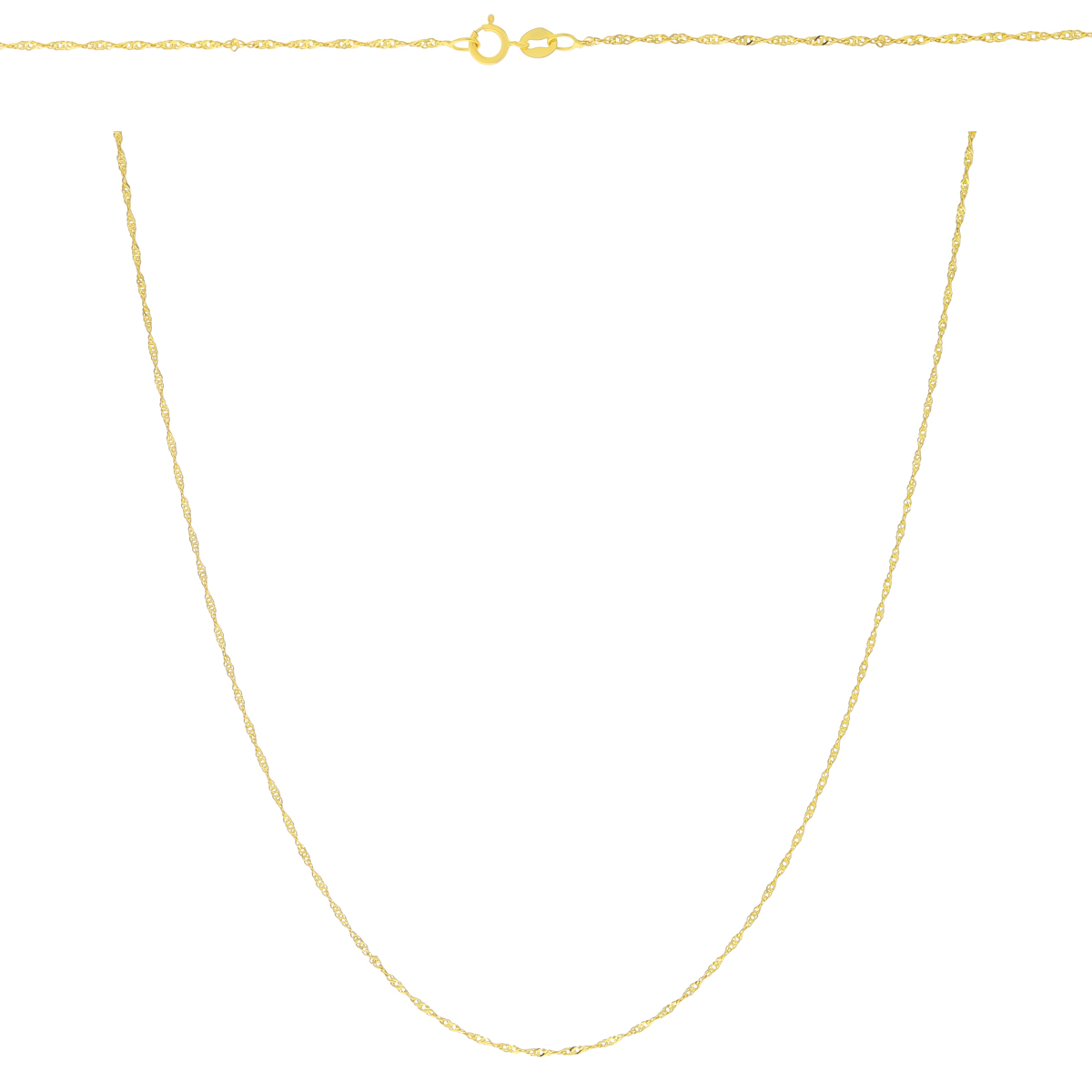 Złoty łańcuszek splot Singapur 45 cm pr. 585