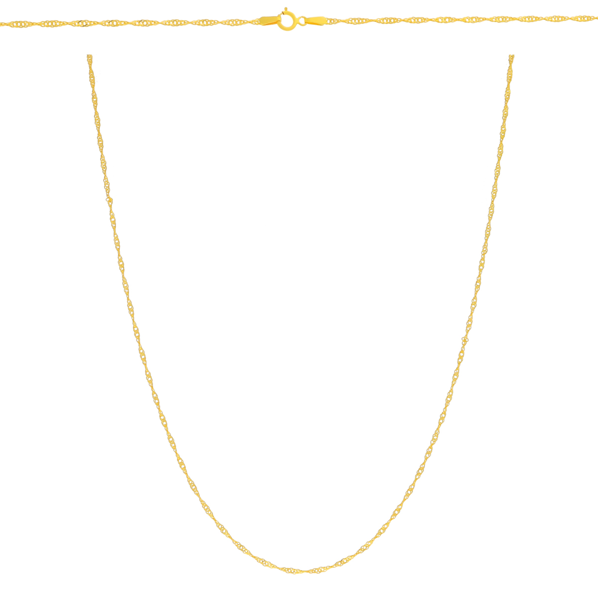 Złoty łańcuszek singapur. Złoto próba 585. Długość 50 cm.