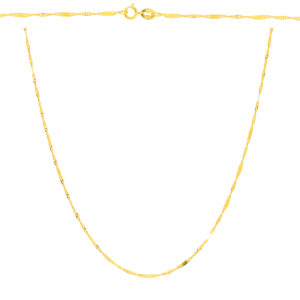 Złoty łańcuszek splot Singapur z blaszką 45 cm złoto próby 333