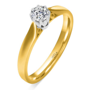 Złoty pierścionek Lab-grown diamond 0,26 ct pr. 585