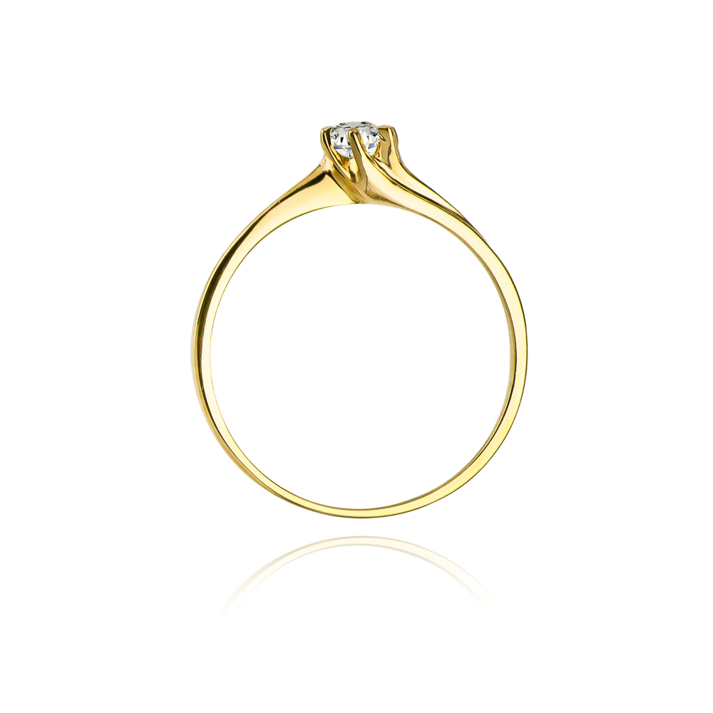 Złoty pierścionek z brylantem żółte złoto pr. 585