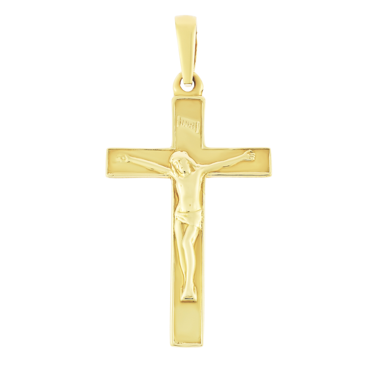 Złoty krzyżyk z wizerunkiem Jezusa. Złoto próba 333. Chrzest, Komunia