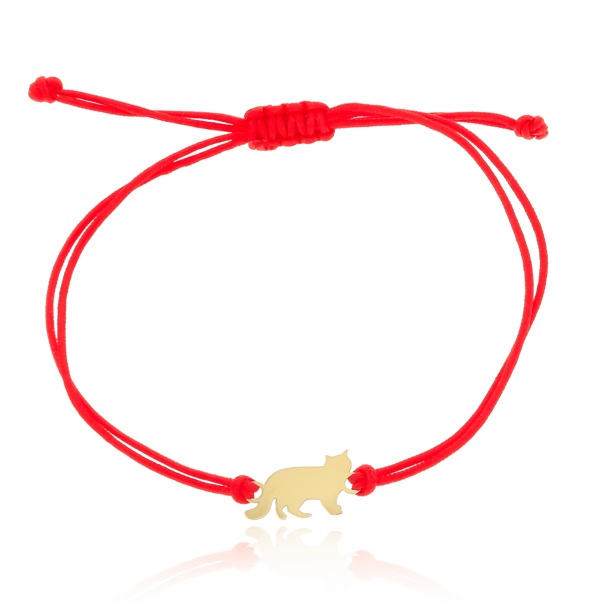 Bransoletka czerwony sznurek kotek pr. 585