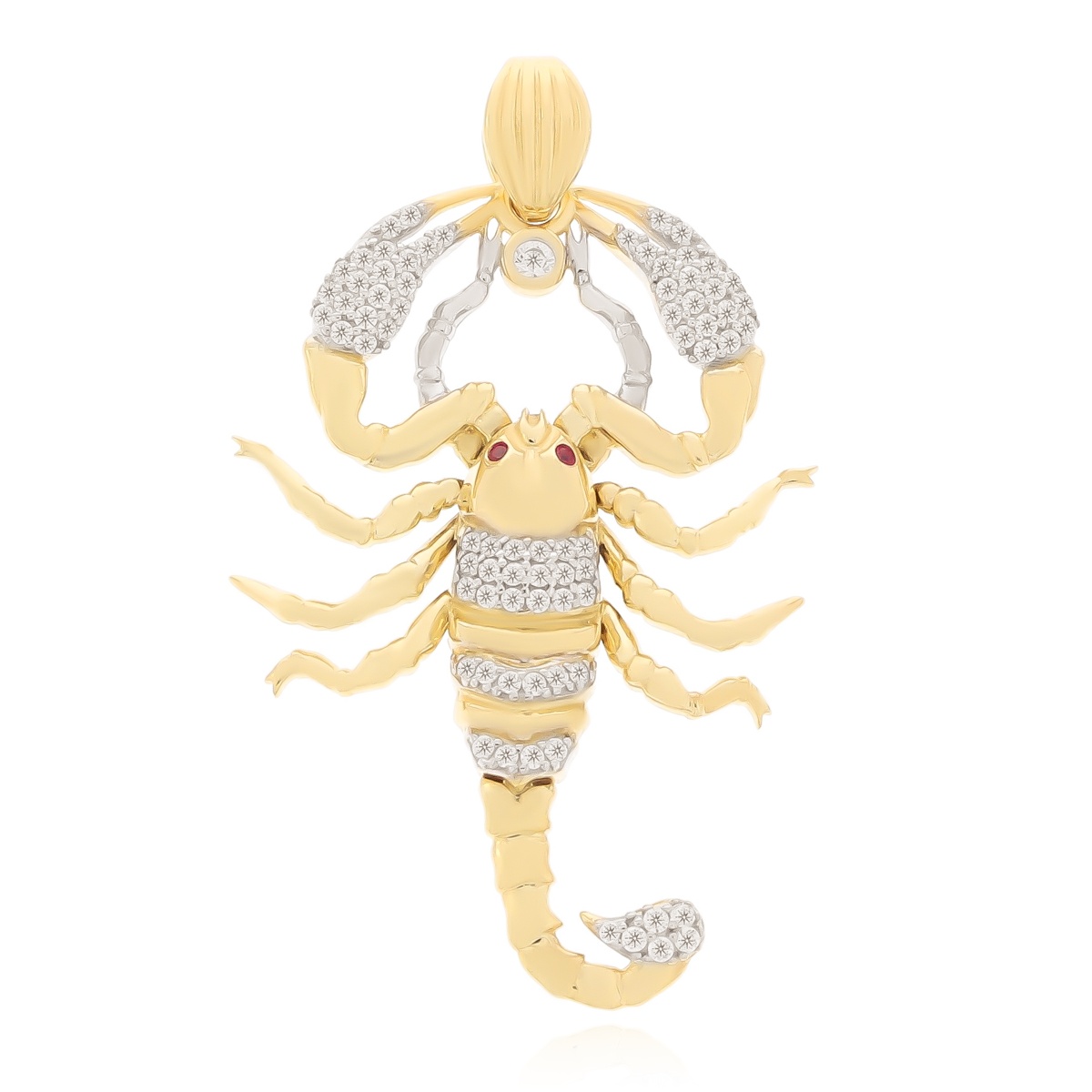 Złota zawieszka skorpion z cyrkoniami pr. 585