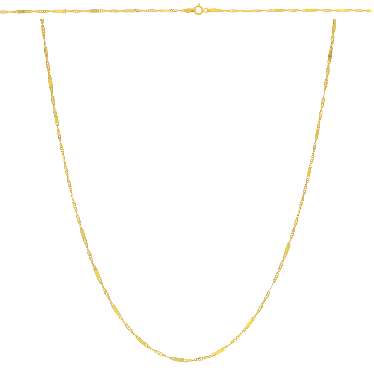Złoty łańcuszek Singapur z blaszką 55 cm pr. 585