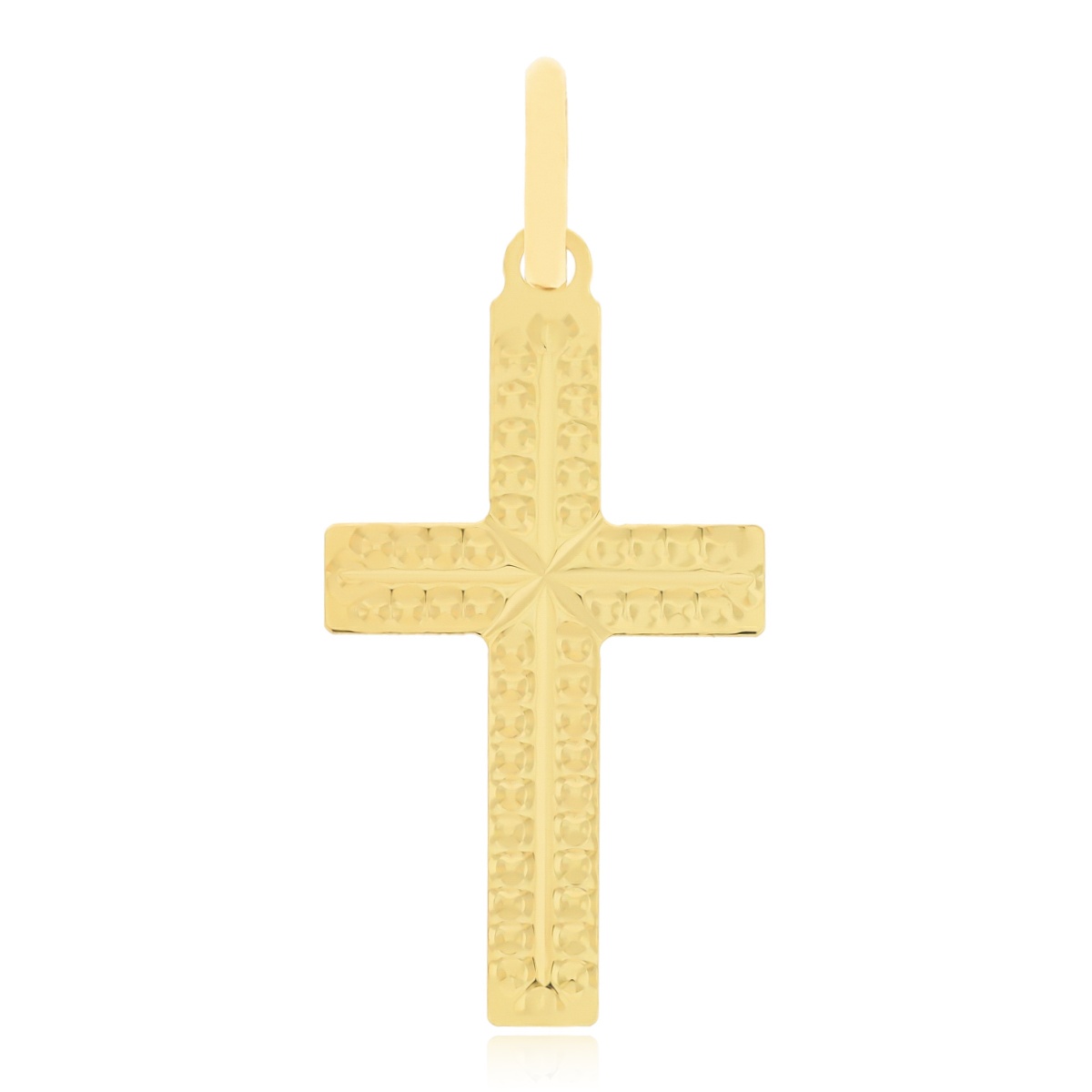 Złoty krzyż krzyżyk diamentowany zawieszka wisiorek pr. 375