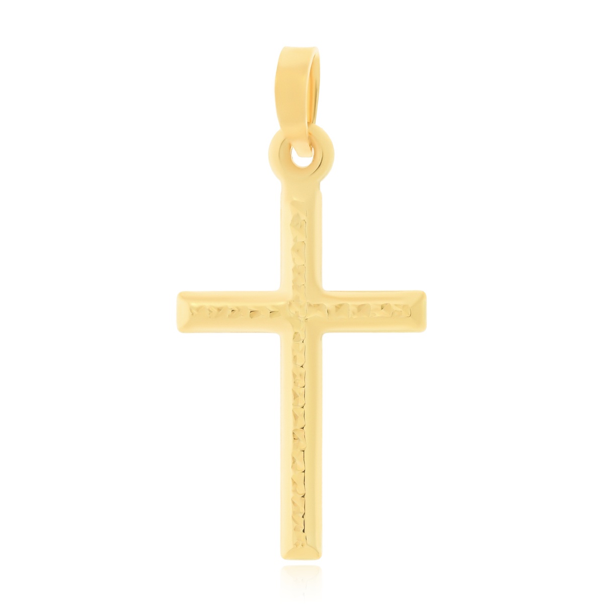 Złoty krzyż krzyżyk diamentowany zawieszka wisiorek pr. 375