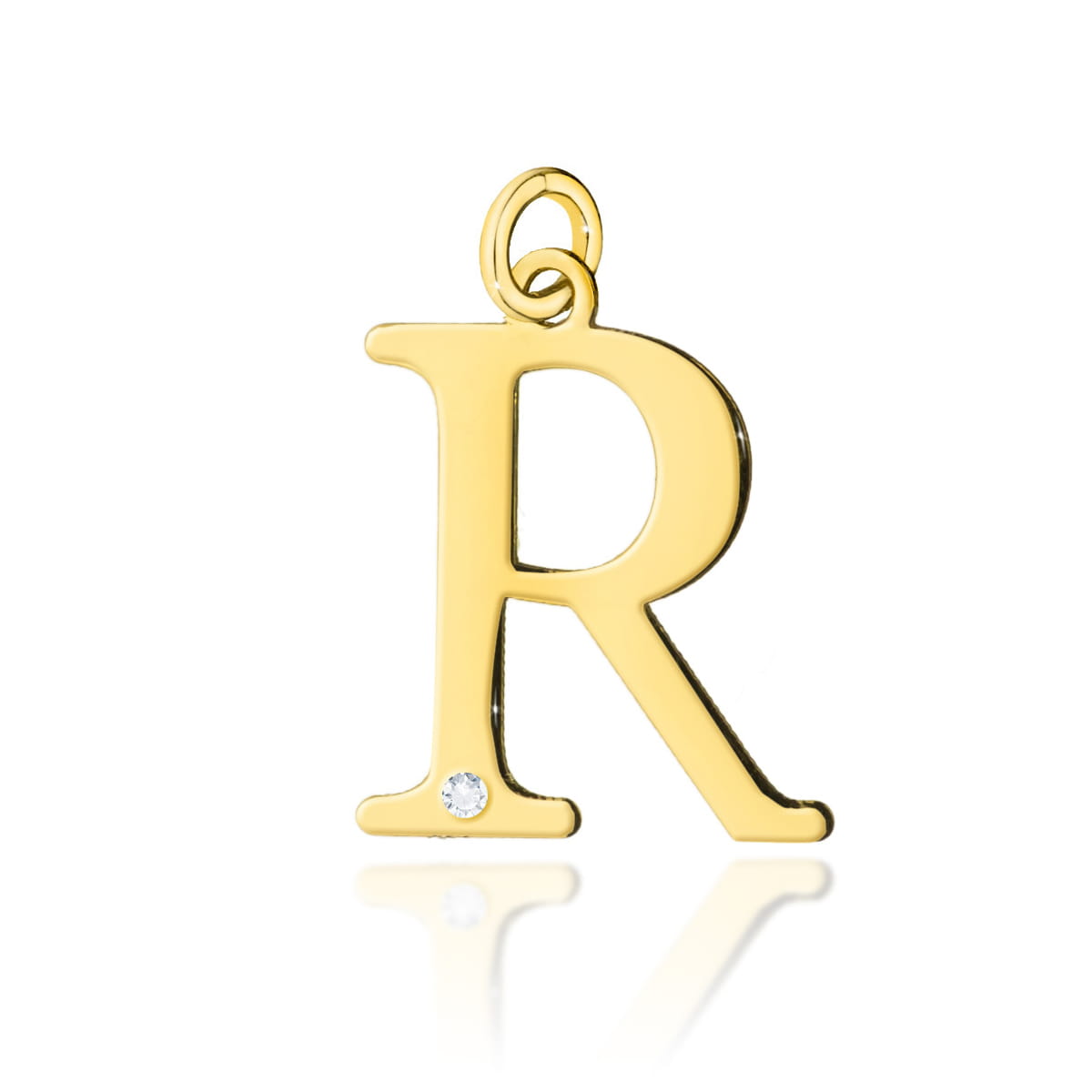 Złota zawieszka z brylantem Z-69 mała literka R